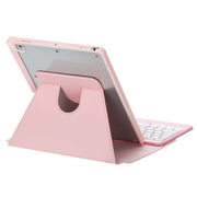 For iPad 10th Gen 10.9 2022 F10BS 360 Rotation Acrylic Transparent Bluetooth Keyboard Leather Case With Backlight(Pink)