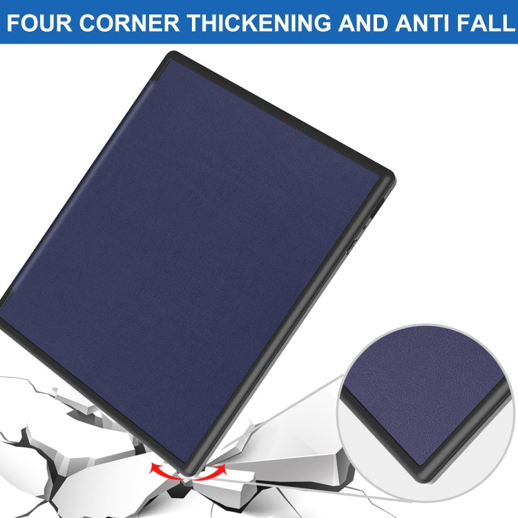 For Kobo Elipsa 2E Solid Color Deformation TPU Leather Smart Tablet Case(Dark Blue)