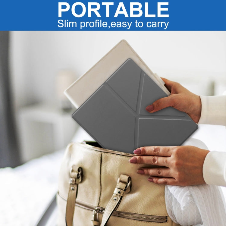For Kobo Elipsa 2E Solid Color Deformation TPU Leather Smart Tablet Case(Grey)