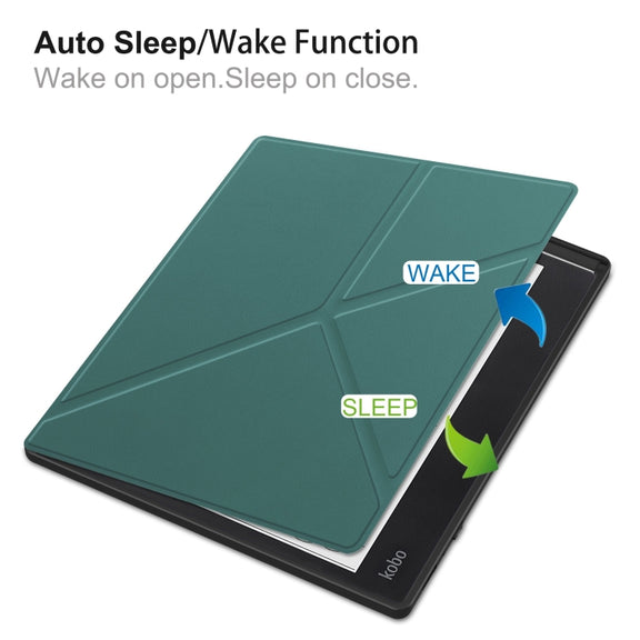 For Kobo Elipsa 2E Solid Color Deformation TPU Leather Smart Tablet Case(Green)