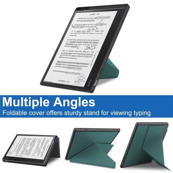 For Kobo Elipsa 2E Solid Color Deformation TPU Leather Smart Tablet Case(Green)