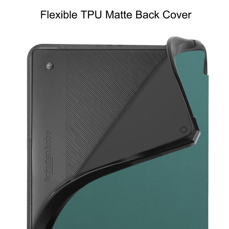 For Kobo Elipsa 2E Solid Color Deformation TPU Leather Smart Tablet Case(Green)