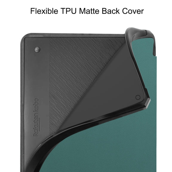 For Kobo Elipsa 2E Solid Color Deformation TPU Leather Smart Tablet Case(Green)