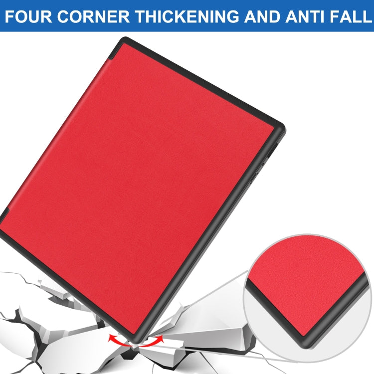 For Kobo Elipsa 2E Solid Color Deformation TPU Leather Smart Tablet Case(Red)