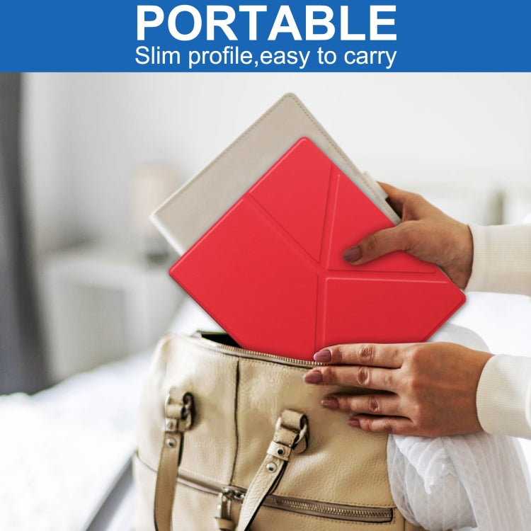 For Kobo Elipsa 2E Solid Color Deformation TPU Leather Smart Tablet Case(Red)