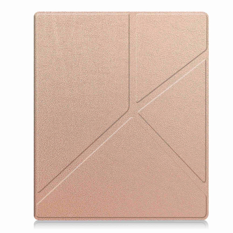 For Kobo Elipsa 2E Solid Color Deformation TPU Leather Smart Tablet Case(Rose Gold)