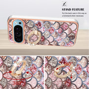 For Google Pixel 9 / 9 Pro Electroplating IMD TPU Phone Case with Ring(Pink Scales)