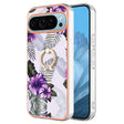 For Google Pixel 9 / 9 Pro Electroplating IMD TPU Phone Case with Ring(Purple Flower) - Google Cases by PMC TechLife | Online Shopping South Africa | PMC TechLife | Buy Now Pay Later Mobicred