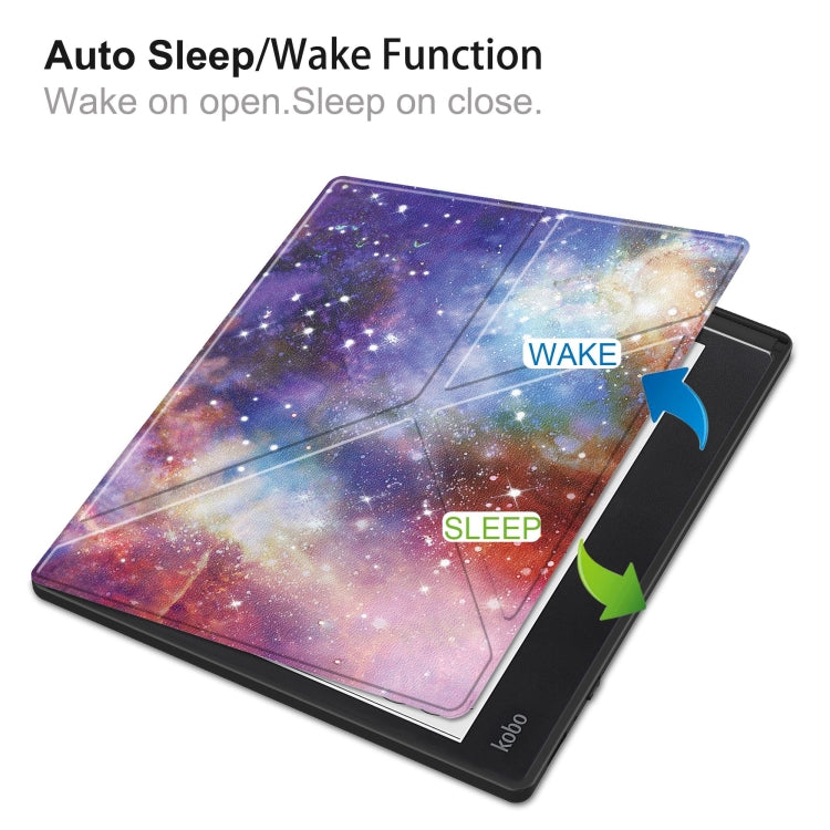 For Kobo Elipsa 2E Painted Deformation TPU Leather Smart Tablet Case(Milky Way)