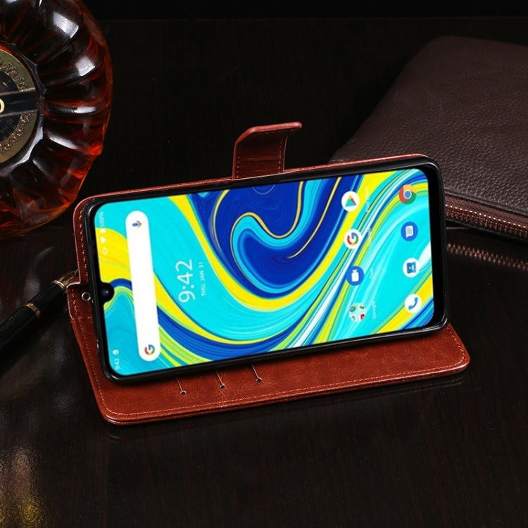 For UMIDIGI A7 Pro idewei Crazy Horse Texture Horizontal Flip Leather Case with Holder & Card Slots & Wallet(Sky Blue)