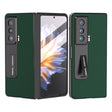 For Honor Magic Vs ABEEL Integrated Genuine Leather Silky Soft Phone Case with Holder(Green) - Honor Cases by PMC TechLife | Online Shopping South Africa | PMC TechLife | Buy Now Pay Later Mobicred