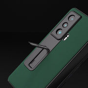 For Honor Magic Vs ABEEL Integrated Genuine Leather Silky Soft Phone Case with Holder(Green)