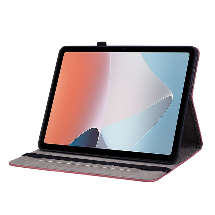 For OPPO Pad Air Butterfly Rose Embossed Leather Tablet Case(Red)
