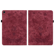 For Huawei MatePad SE 10.4 Butterfly Rose Embossed Leather Tablet Case(Red)