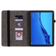 For Huawei MediaPad M5 Lite / C5 10.1 Butterfly Rose Embossed Leather Tablet Case(Red)