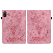 For Honor Pad V8 Pro Butterfly Rose Embossed Leather Tablet Case(Pink)