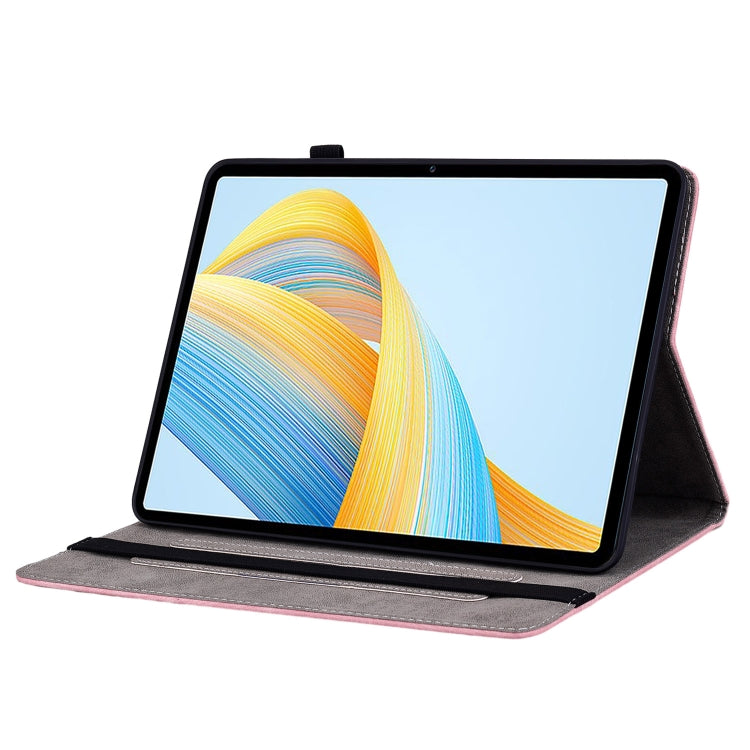 For Honor Pad V8 Pro Butterfly Rose Embossed Leather Tablet Case(Pink)