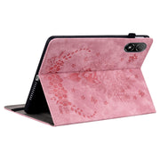 For Honor Pad V8 Pro Butterfly Rose Embossed Leather Tablet Case(Pink)