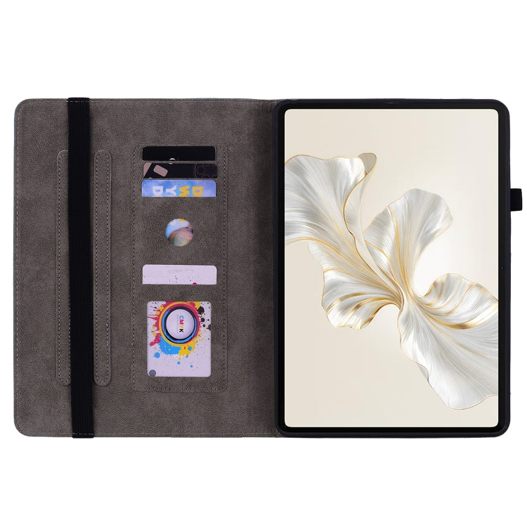 For Honor Pad 9 12.1 Butterfly Rose Embossed Leather Tablet Case(Green)