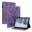 For Nokia T21 Butterfly Rose Embossed Leather Tablet Case(Purple) - Honor Cases by PMC TechLife | Online Shopping South Africa | PMC TechLife | Buy Now Pay Later Mobicred