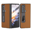For Honor Magic Vs Carbon Fiber Texture Integrated Protective Phone Case with Holder(Dark Brown) - Honor Cases by PMC TechLife | Online Shopping South Africa | PMC TechLife | Buy Now Pay Later Mobicred