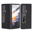 For Honor Magic Vs Integrated Genuine Leather + PC Litchi Texture Phone Case with Holder(Black) - Honor Cases by PMC TechLife | Online Shopping South Africa | PMC TechLife | Buy Now Pay Later Mobicred