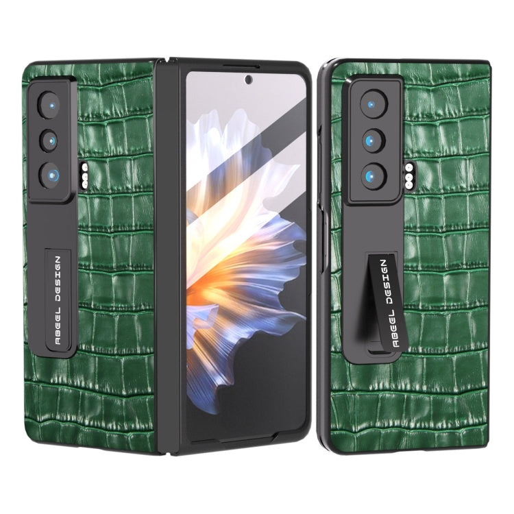 For Honor Magic Vs Integrated Crocodile Texture Genuine Leather Phone Case(Green)
