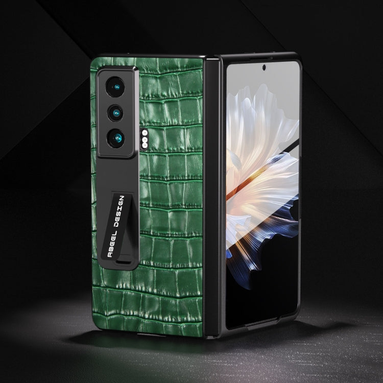 For Honor Magic Vs Integrated Crocodile Texture Genuine Leather Phone Case(Green)