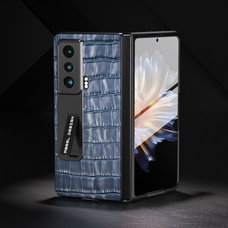 For Honor Magic Vs Integrated Crocodile Texture Genuine Leather Phone Case(Blue)