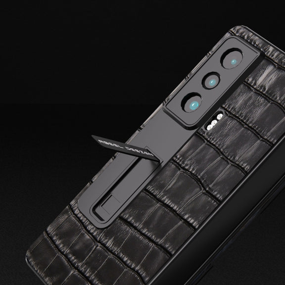 For Honor Magic Vs Integrated Crocodile Texture Genuine Leather Phone Case(Black)