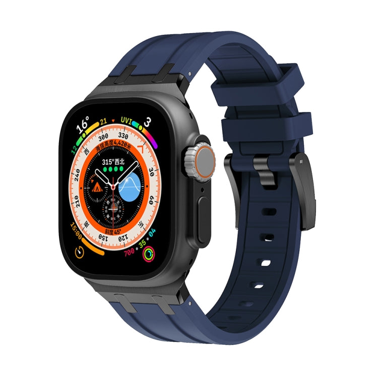 AP Silicone Watch Band For Apple Watch SE 2023 40mm(Black Blue)