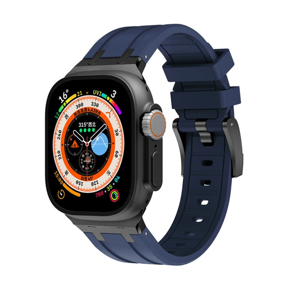 AP Silicone Watch Band For Apple Watch SE 2023 40mm(Black Blue)