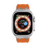 AP Silicone Watch Band For Apple Watch SE 2023 40mm(Silver Orange)
