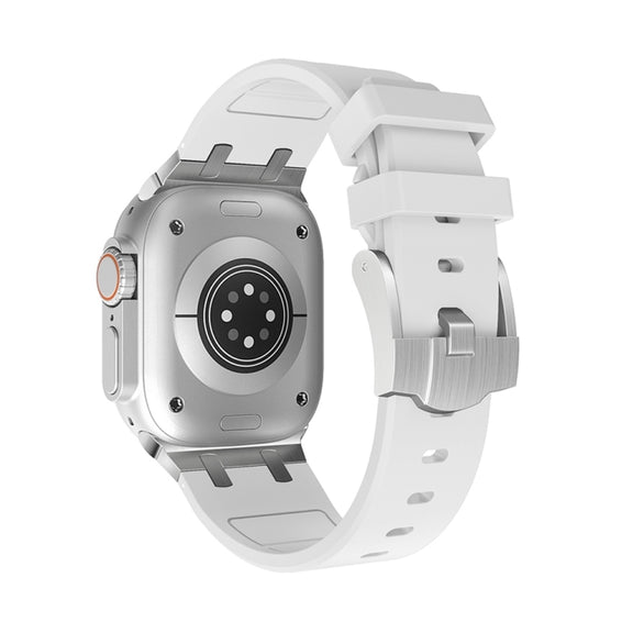 AP Silicone Watch Band For Apple Watch Ultra 2 49mm(Silver White)