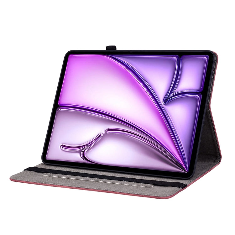 For iPad Air 11 2025 / 2024 Butterfly Rose Embossed Leather Smart Tablet Case(Red)
