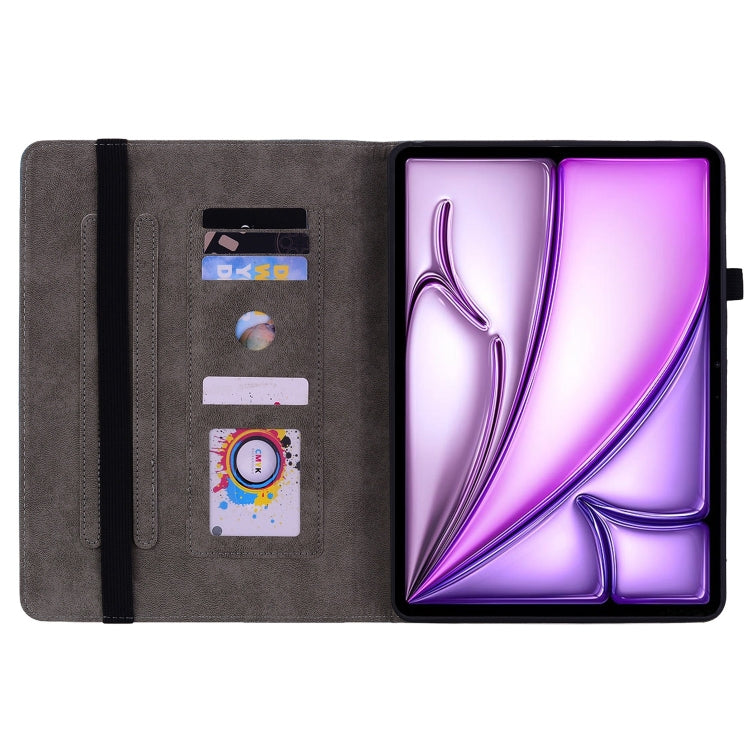 For iPad Air 11 2025 / 2024 Butterfly Rose Embossed Leather Smart Tablet Case(Red)