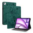 For iPad Air 11 2025 / 2024 Butterfly Rose Embossed Leather Smart Tablet Case(Green) - iPad Air 11 2025 / 2024 Cases by PMC TechLife | Online Shopping South Africa | PMC TechLife | Buy Now Pay Later Mobicred