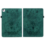 For iPad Air 11 2025 / 2024 Butterfly Rose Embossed Leather Smart Tablet Case(Green)