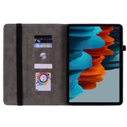 For Samsung Galaxy Tab S9+ Butterfly Rose Embossed Leather Tablet Case(Red)