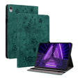 For Lenovo M10 Plus Butterfly Rose Embossed Leather Tablet Case(Green) - Lenovo by PMC TechLife | Online Shopping South Africa | PMC TechLife | Buy Now Pay Later Mobicred