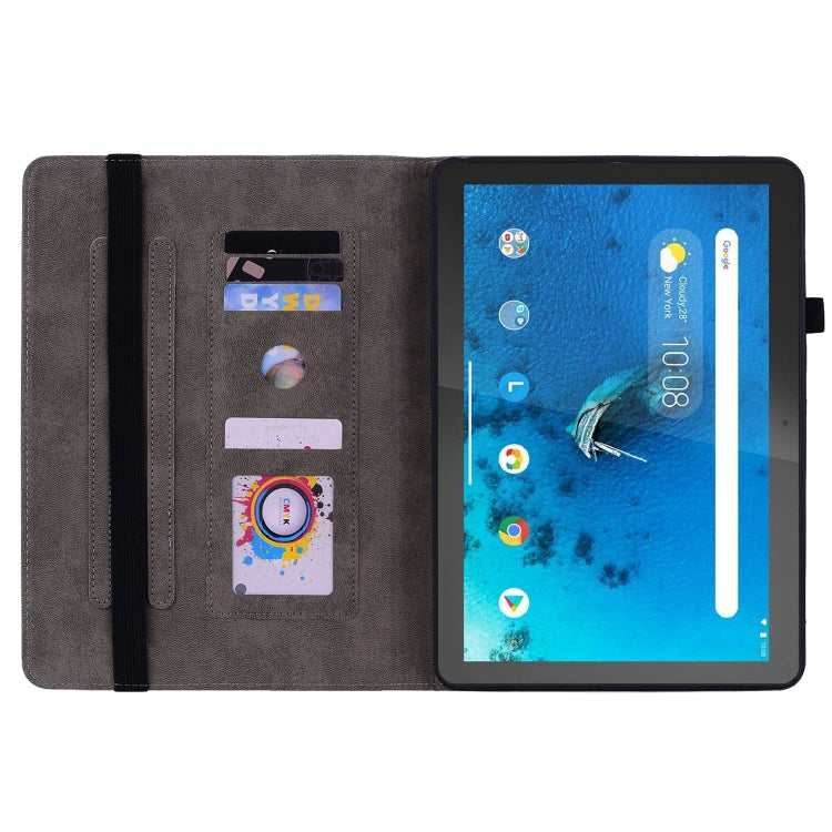 For Lenovo M10 Butterfly Rose Embossed Leather Tablet Case(Red)