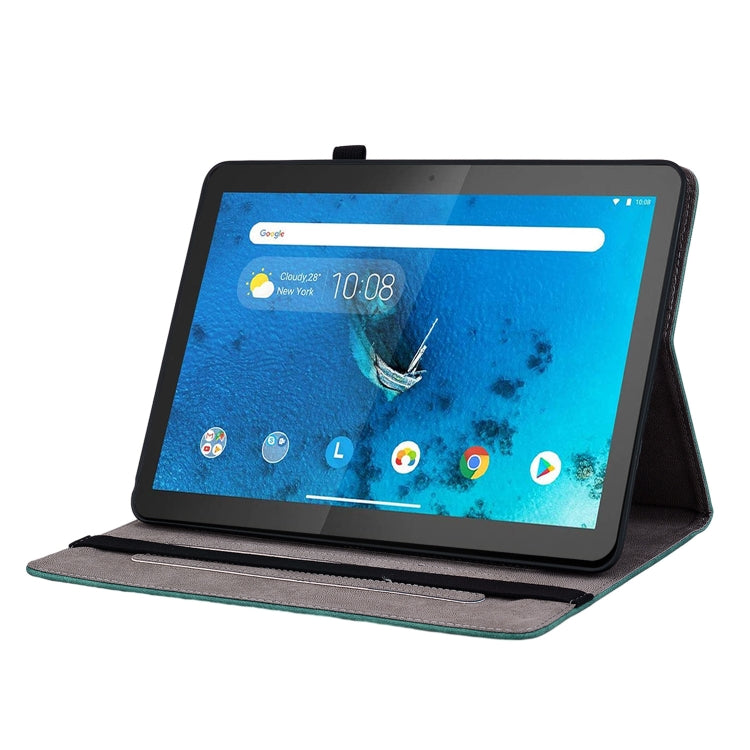 For Lenovo M10 Butterfly Rose Embossed Leather Tablet Case(Green)