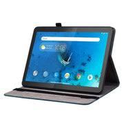 For Lenovo M10 Butterfly Rose Embossed Leather Tablet Case(Dark Blue)