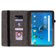 For Lenovo M10 Butterfly Rose Embossed Leather Tablet Case(Dark Blue)