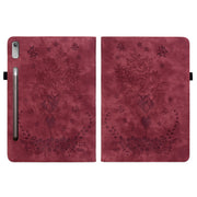 For Lenovo Tab P11 Pro Gen 2 11.2 Butterfly Rose Embossed Leather Tablet Case(Red)