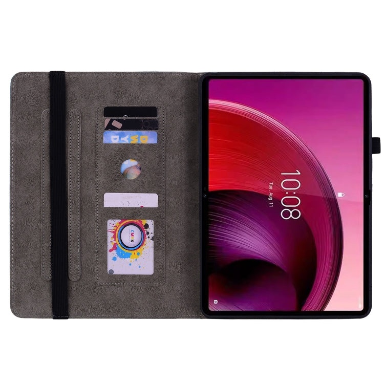 For Lenovo Tab M11/Xiaoxin Pad 11 2024 Butterfly Rose Embossed Leather Tablet Case(Dark Blue)