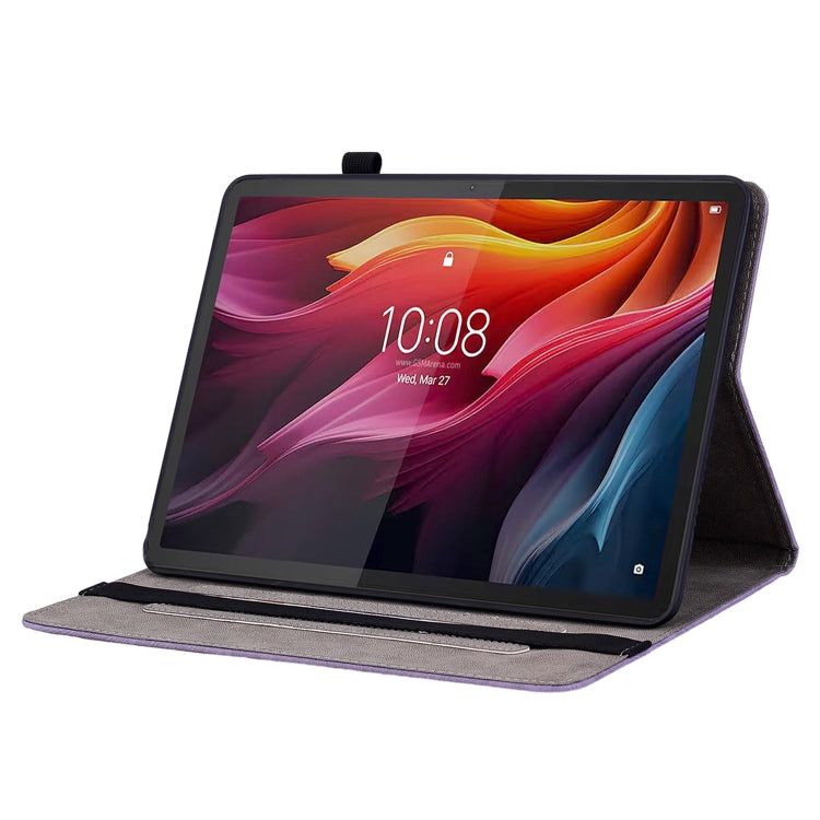 For Lenovo Tab K11 Plus Butterfly Rose Embossed Leather Tablet Case(Purple)