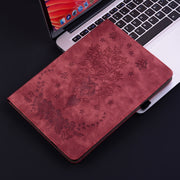 For Lenovo Tab K11 Plus Butterfly Rose Embossed Leather Tablet Case(Red)