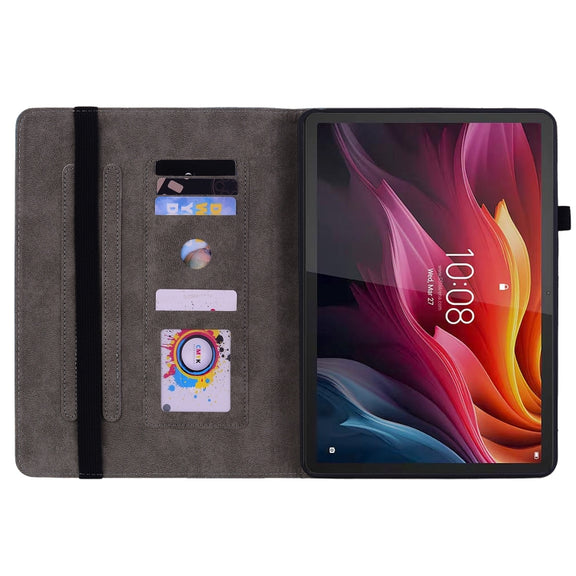 For Lenovo Tab K11 Plus Butterfly Rose Embossed Leather Tablet Case(Red)