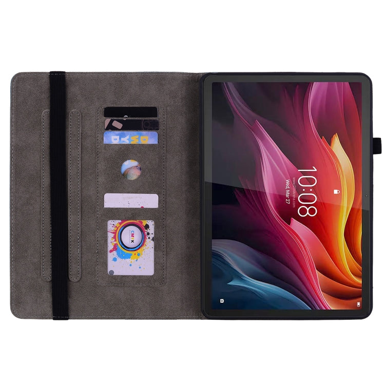 For Lenovo Tab K11 Plus Butterfly Rose Embossed Leather Tablet Case(Green)